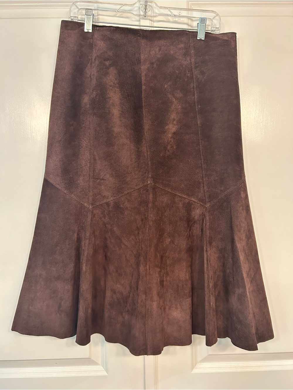 Karen Kane Brown Suede A-Line Panel Skirt